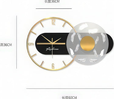 The Golden Feather Fusion Wall Clock (23.6 x 14 Inches)